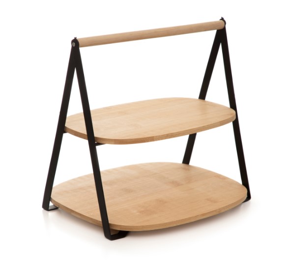Homla Ορντερβιέρα 2 Όροφη Bamboo-Μεταλλική 25x28εκ. Homla 229354 (Υλικό: Μεταλλικό, Χρώμα: Μαύρο) - Homla - 229354